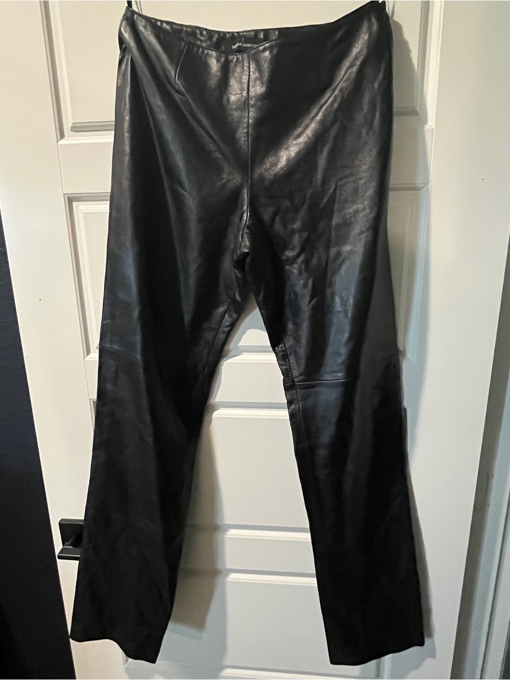 Moda International Black Genuine Leather Pants